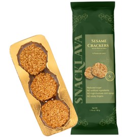Snacklava Sesame Pistachio Crackers – 6 Pack (9 Pieces per Pack) | All-Natural, Handcrafted Gourmet Snack | 5g Protein per Pack | Perfect for Charcuterie, Cheese Pairings & Gifting