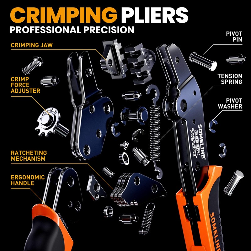 SOMELINE Automotive Wire Connectors Crimp Tool Kit, Crimper for 24-14