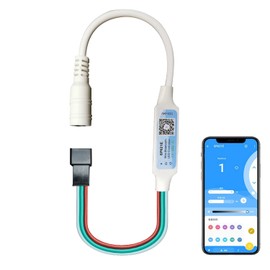 LOAMLIN WS2812B WS2811 LED Strip Controller SP621E, Music Bluetooth iOS/Android App Control Support Smart IC RGB LED Light Controller, DC Input for Dream Colour LED Light Project