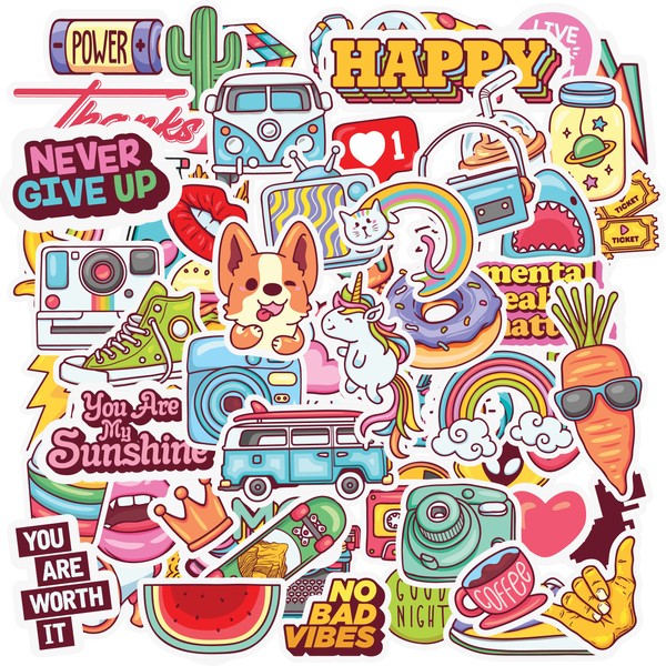 300+ Stickers for Scrapbooking Small – Stickers for Photo Album – Kawaii Sticker for Journal, Bullet Journal, Agenda, Planner or Notebook – Aesthetic Labels with Emoji, Doodle, Animals, Tumblr, VSCO