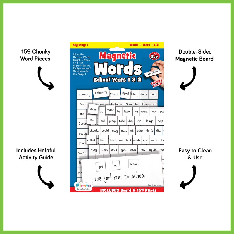 Fiesta Crafts Word Magnets for Kids - Learn to Read