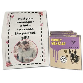 SNOAP Customizable Gift Box – 3 Pack Unscented Donkey Milk Soap Bars, Fragrance-Free, Natural Moisturizing Soap for Sensitive Skin, Design Your Own Box