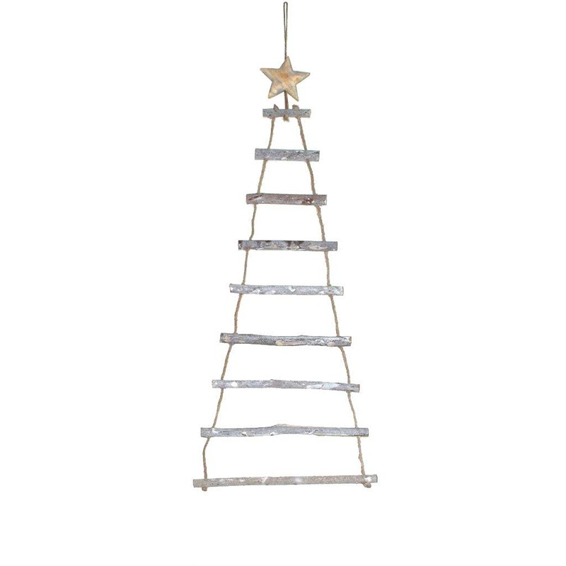 Decorative Rope Ladder Christmas Tree Minimalist Wooden Ladder 70 cm