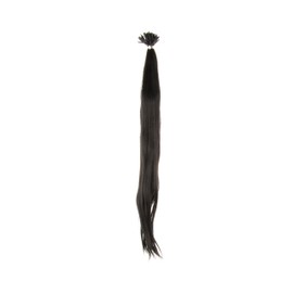 Stasia Street 24-Inch Clip-In Korean Synthetic Breatheable I-Tip Hair Extensions for Women Natural Look Instant Volume & Length – Natural Black
