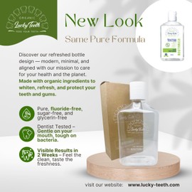 Lucky Teeth Organic Food Grade Peroxide MouthWash - Plus WHITENING - Whitens, Refreshes. Food Grade Peroxide + Essential Oils. … (2)