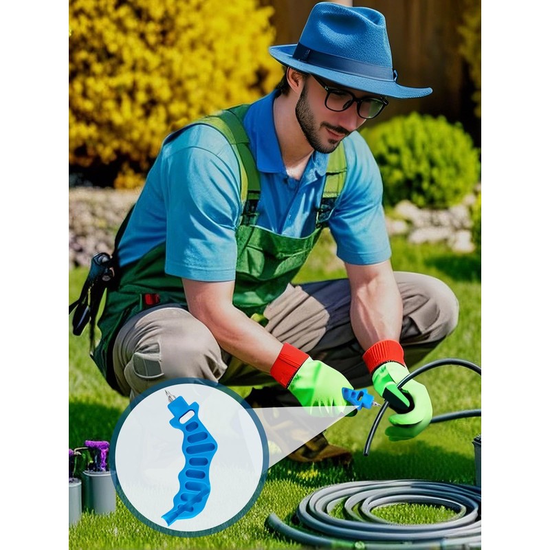 Kalolary 2-in-1 Drip Irrigation Tubing Hole Punch & Fitting Insertion