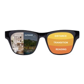 OuShiun Photochromic Progressive Reading Glasses for Women Men, Transition Multifocal No-Line Readers, Blue Light Blocking, Spring Hinge(C1 +3.0)