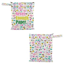 VAMSII Scrapbooking Lover Waterproof Reusable Wet Bag Never Enough Paper Travel Bag Scrapbook Maker Washable Bag Scrapbooker Gift (Never Enough Paper W C)