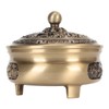 Coil Incense Burner with Lid Antique Beautifully Carved Electroplating Zinc