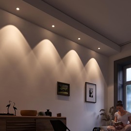 linovum Recessed Spotlight Mounting Frame Painted White Round Rigid Including GU10 Socket for LED/Halogen