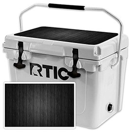 MightySkins (Cooler Not Included) Skin Compatible with RTIC 20 Cooler Lid (2017 Model) - Black Wood | Protective, Durable, and Unique Vinyl Decal wrap Cover | Easy to Apply | Made in The USA