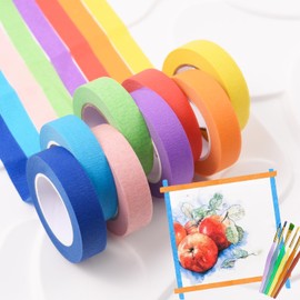 8 Rolls Masking Tape Coloured, 1.5cm x 13m Masking Tape Painters Tape, Craft Tape Sets for Painting, DIY, Craft, Labeling, Coding