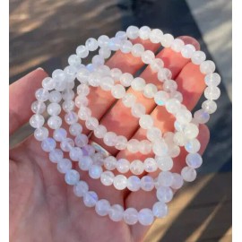Unbranded Natural White Moonstone Beaded Bracelet Stretch Healing Chakra Stretch Bracelet