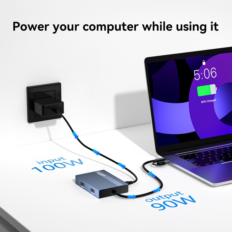 ACASIS USB C DisplayLink Adapter, 4K@60Hz DisplayPort Docking Station for
