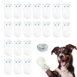 20PCS Dog Boots for Injured Paws Waterproof, Dog Socks Paws Stop Licking, Dog Paw Protectors, Dog Shoes for Injured Paws, Disposable Dog Socks, For Indoor & Outdoor Walking Use (M)
