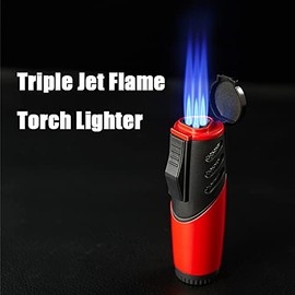 Torch Lighter Triple Jet Flame Torch Lighters, Windproof Butane Refillable Gas Torch Lighters Butane Not Included