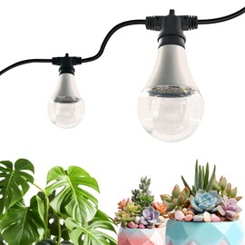 JMXULONG Grow Light Bulbs LED Growth Bulb A25 Full Spectrum String Plant Light Houseplant Growting Lamp Indoor Or Outdoor Waterproof Grow Lights (12 Lights and Cord)