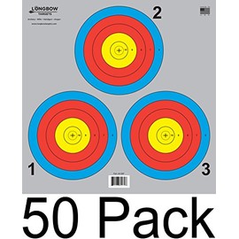 Archery 5 SPOT & 3 SPOT Vegas Targets by Longbow 8, 20, 50 & 200 Packs (3 Spot (50 Pack))