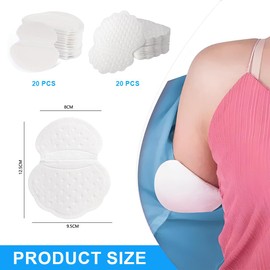 RTRTGS Pack of 40 (20 Pairs) Antiperspirant Underarm Pads, Absorbent Odour Blocker Pads, Sweat Pads, Anti-Sweat Dress Shields for Men and Women