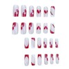 French Tip Press on Nails Heart Fake Nails Medium Square