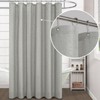 KOUFALL 96 Inch Grey Shower Curtain,Natural Linen Fabric Extra Long