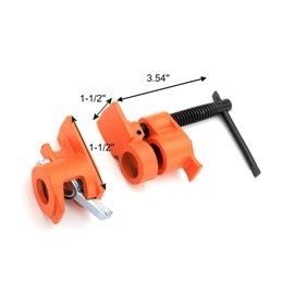 Pack of 4 Wood Gluing Pipe Clamp Set, 1/2" Cast Iron Pipe Clamps, Heavy Duty Pipe Clamps for Woodworking, Carpentry, Workbench, Quick Release Clamps for Pipes