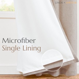 Jinchan - Cortina de mezcla de lino con forro de color topo para puerta corredera de 96 pulgadas de largo, 1 panel para sala de estar, cortina extra ancha de 100 pulgadas con bolsillo para barra (100