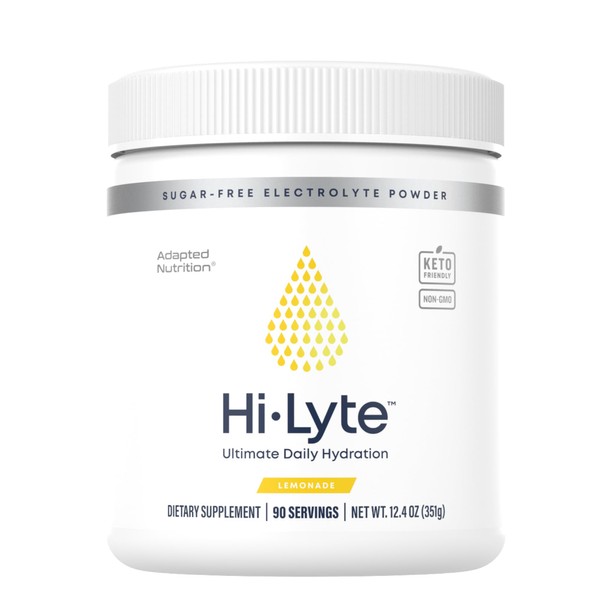 Hi-Lyte Lemonade Electrolyte Powder, Daily Hydration Supplement Drink Mix, 90 Servings | Sugar-Free, 0 Calories, 0 Carbs | No Maltodextrin. Gluten-Free | Supports Keto | Light Refreshing Flavor