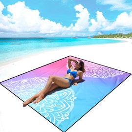 AISPARKY Beach Blanket Waterproof Sandproof Oversized Extra Large Lightweight Quick Drying Compact Essentials Picnic Mat for Vacation Camping Travel Park