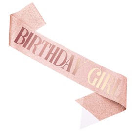 Birthday Girl Sash, Rose Gold Birthday Sash for Girls and Women, Fabulous Sashes, Sweet Birth Day Decorations, Birth Day Accessories for 16th, 18th, 21st, 30th, 40th, 50th, 60th or Any Bday Party