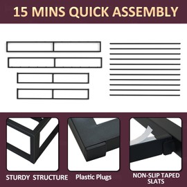 Bilily 6 Inch Twin Bed Frame with Steel Slat Support, Low Profile Twin Metal Platform Bed Frame Support Mattress Foundation, No Box Spring Needed/Easy Assembly/Noise Free