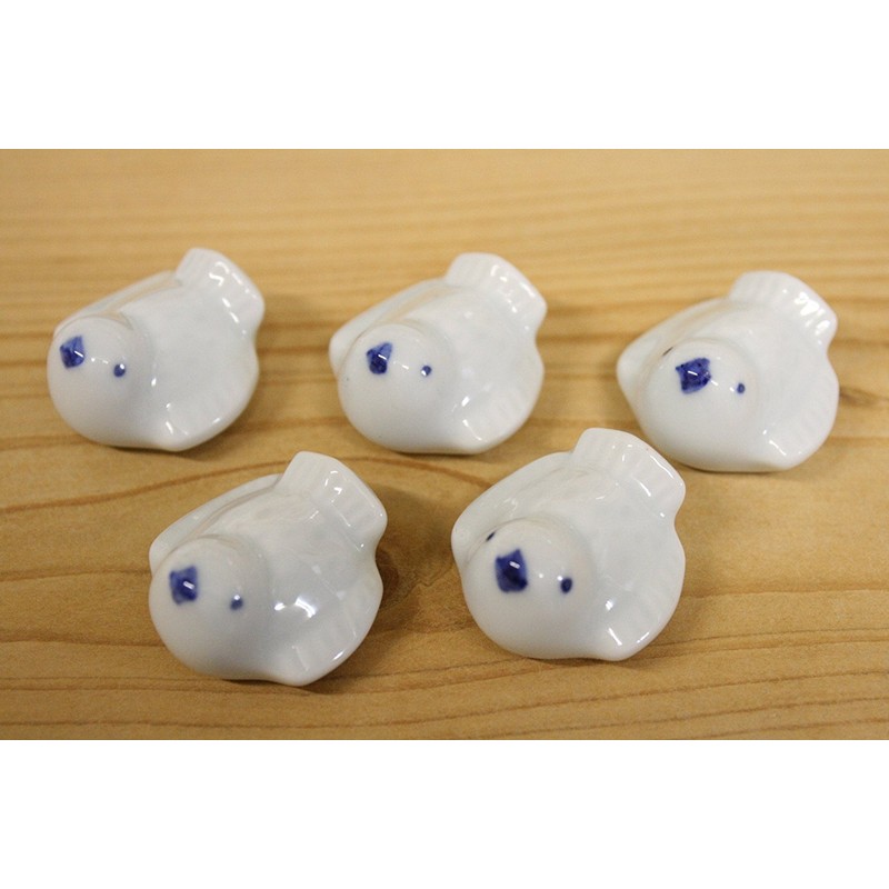 Pottery Hand Painted Bird Chopsticks 置揃 Chopstick Rest 箸休me Bird