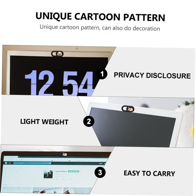 Gatuida Privacy Cover 3 Pack Anti-Hacking Webcam Cover Slide for