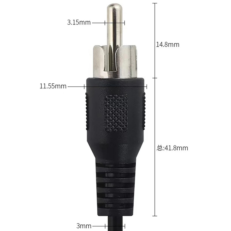 1M RCA Male to Speaker Wire, tunghey RCA Male Plug