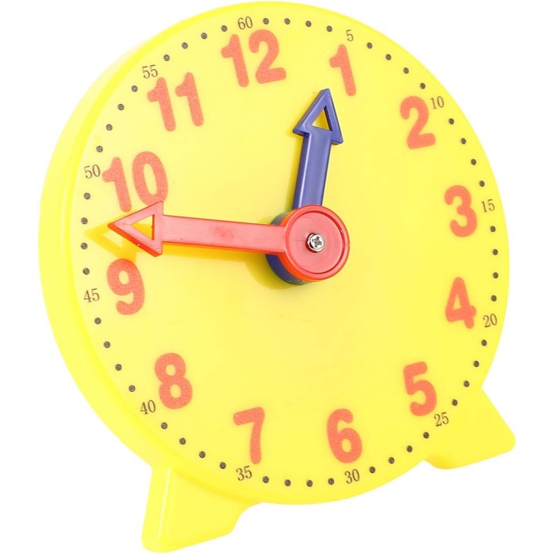 Jizlan Yellow 4 Inch Learning Clock Time Model Teacher Gear