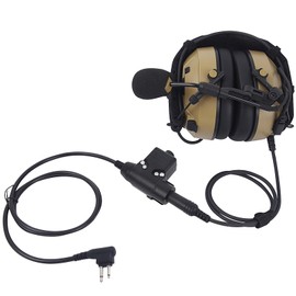 Pdflie 26dB Noise Cancelling Military Tactical Airsoft Communication Headphones with U94 Ptt Mic for 2 Pin Motorola bpr40 cls1110 cls1410 cp185 cp100d cp200d dlr1060 rdm2070d rmu2040 (NATO US Wired)