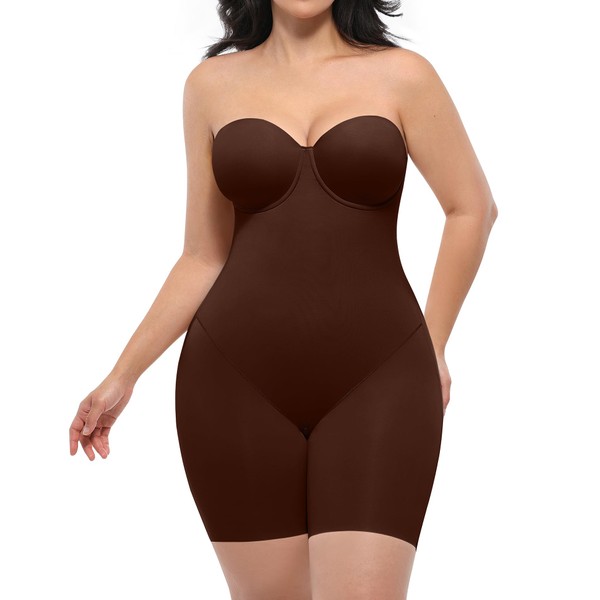SHAPELLX Shapewear for Women Strapless Bodysuits Full Sculpt Faja Body