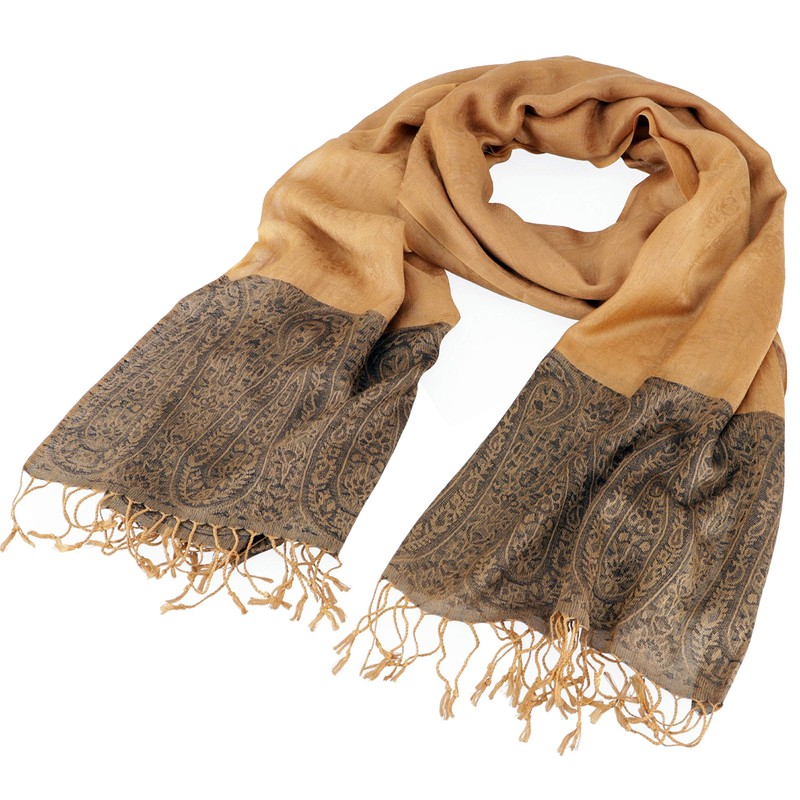 GURU SHOP Pashmina Viscose Scarf, Indian Stole with Paisley Pattern,