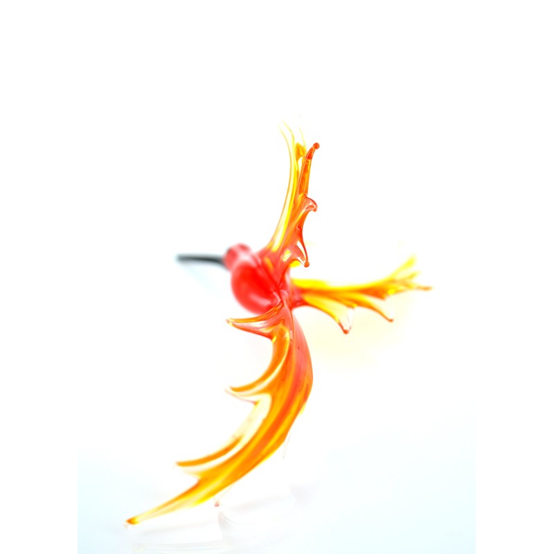 Kolibri hängend -Glasfigur-al-3 -rot-orange