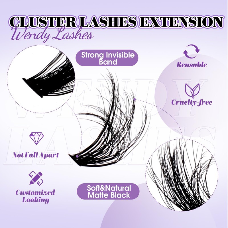 Lash Clusters With Bottom Lashes 40/50D C/D Curl 12-18mm Multi-types