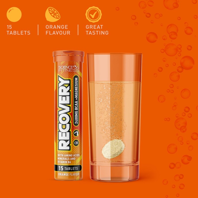 Recovery Effervescent- Orange Flavour | BCAA 2400mg with B6 and