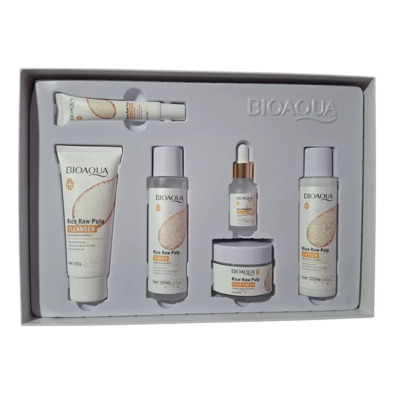 Set De 6 Pzs Rejuvenecedor Bioaqua Extracto De Arroz