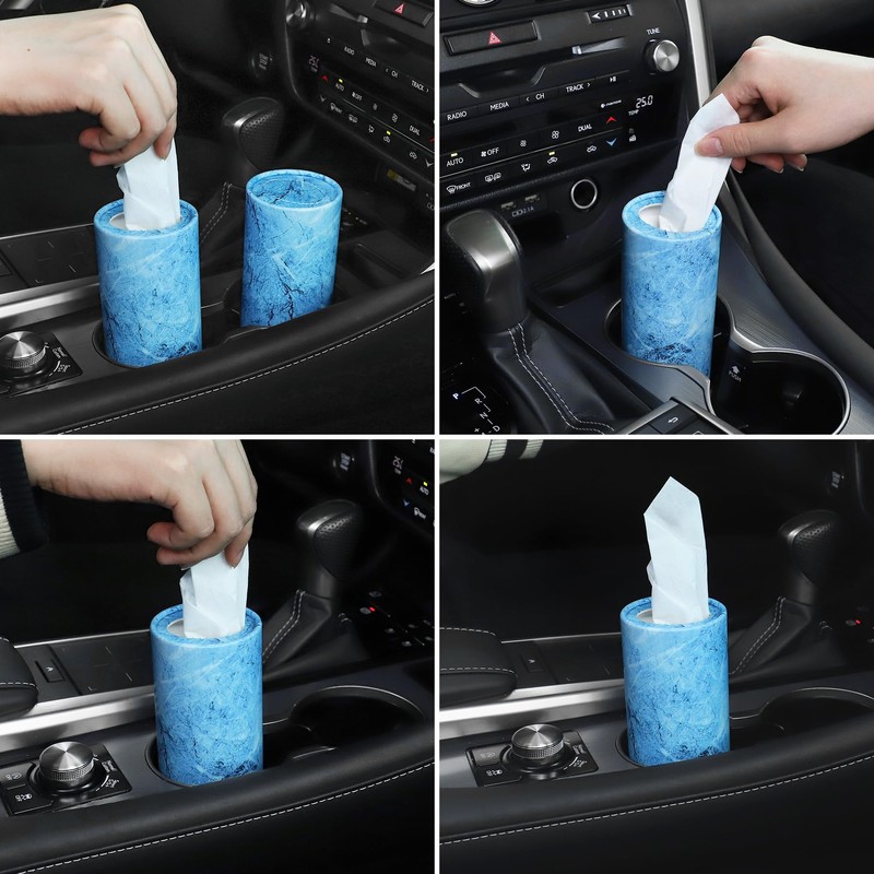 SINGARO Car Tissue Holder, 4 Pack Car Cup Holder Facial