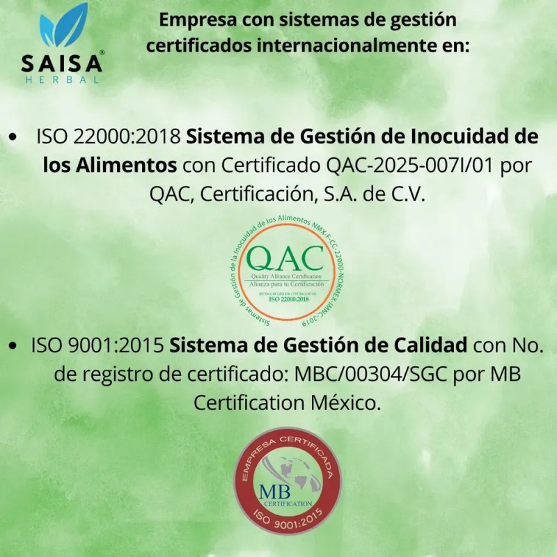 Ácido Glutámico 100% Puro | 120 Cápsulas | Saisa Herbal