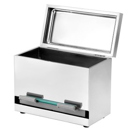 QWORK Pencil Dispenser Holder, Stainless Steel Dispenser for Bulk Pencils Storage, Drinking Straws Storage, Silver