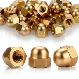SWTYExt Pack of 30 Cap Nuts M5 Brass Cap Nuts DIN 1587 High Shape High Quality Cap Nuts Hex Cap Nuts Dome Head for Motorcycles Bicycle Furniture Screws Threaded Rods