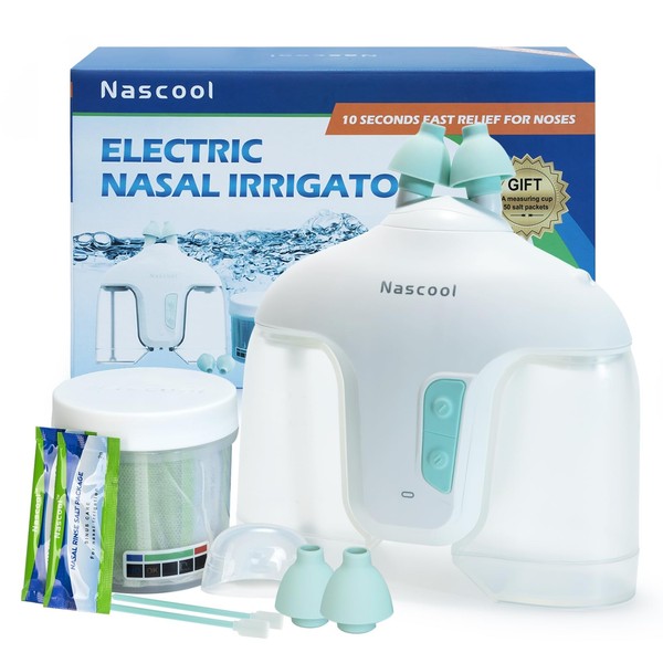 Nascool Electric Nasal Irrigation System with 50 Salt Packets, 2