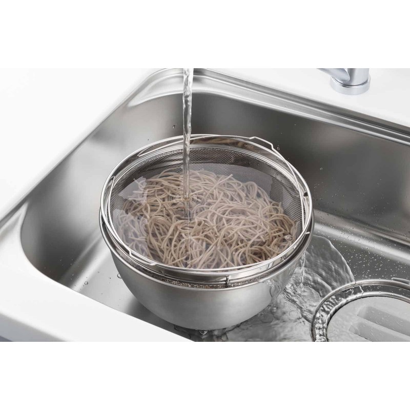 Yoshikawa 1686192 Stainless Steel Boiled Colander, 9.8 inches (25 cm)