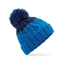 Beechfield B437 Apres Beanie - Azure Blue/Oxford Navy