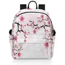 Mini Backpack Purse for Women Girls, Cherry Blossom Small Backpack Japanese Cherry Blossom Lightweight Casual Travel Bag Daypack for Teens Kids School Adult